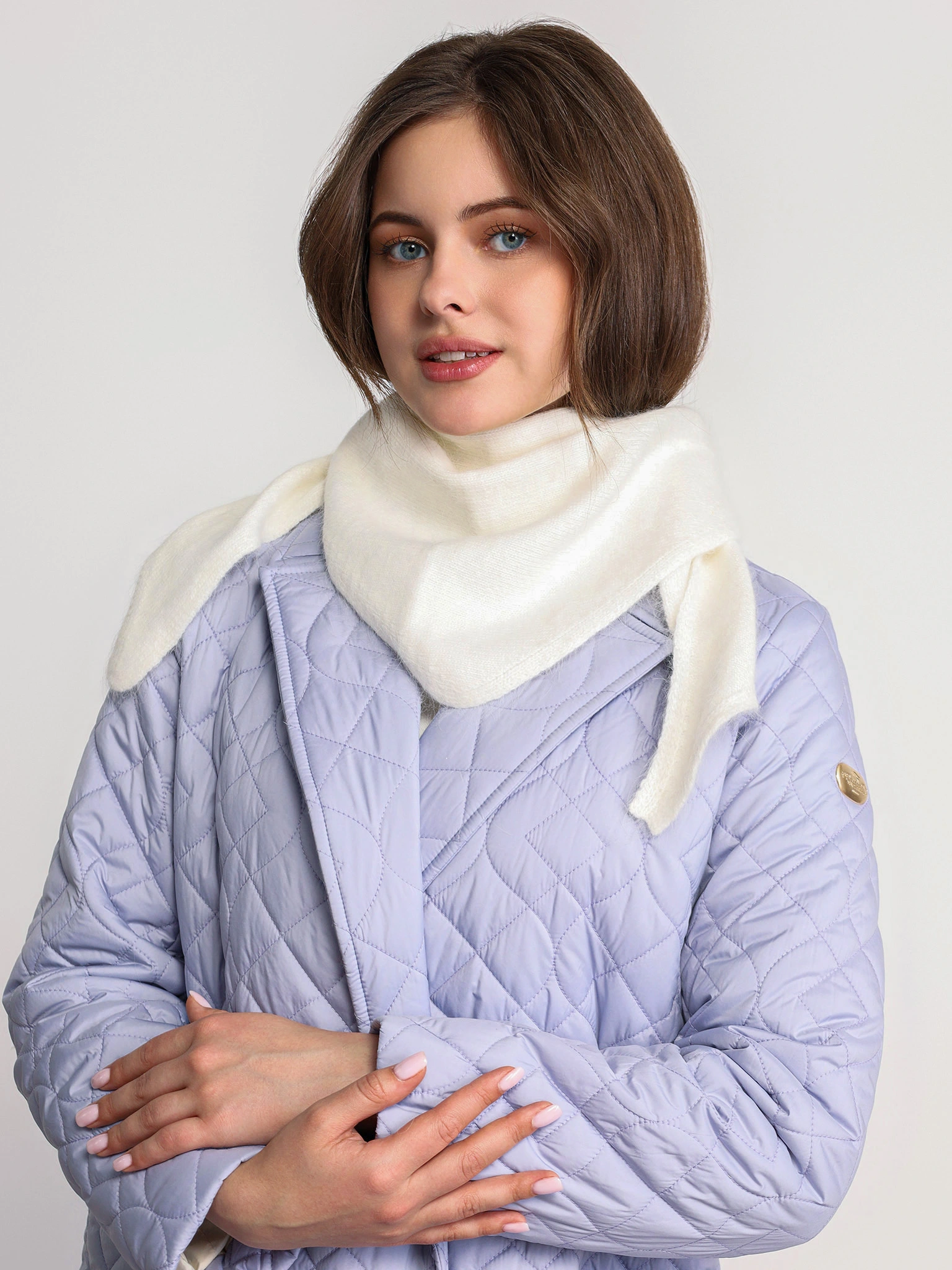 Шарф-косынка с декоративной нашивкой в ассортименте